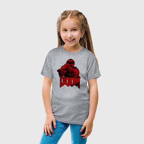 Детская футболка DOOM RED / Меланж – фото 4