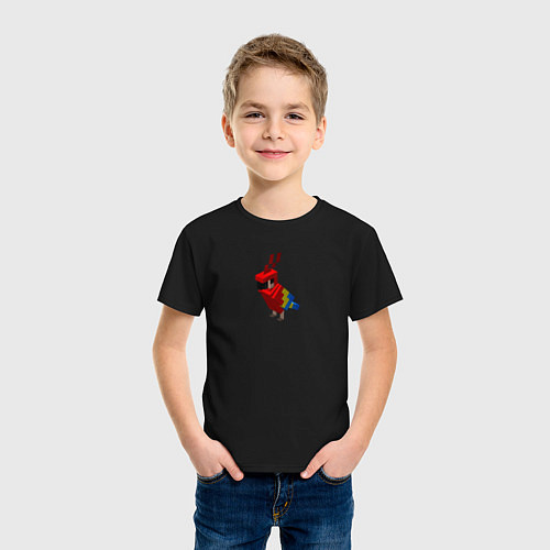 Детская футболка Попугай Parrot / Черный – фото 3