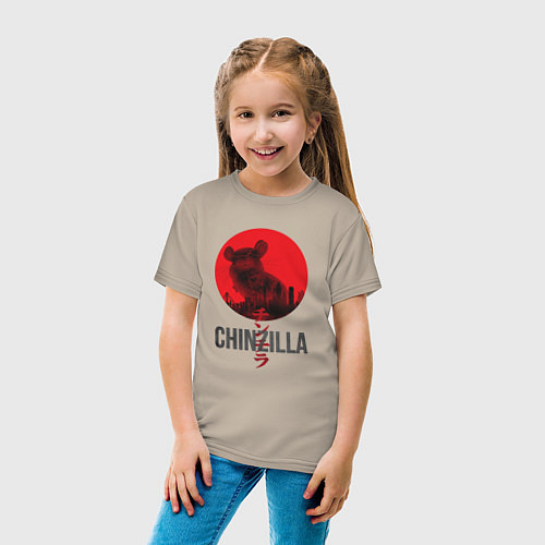 Детская футболка Chinzilla black / Миндальный – фото 4