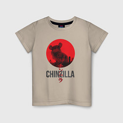 Футболка хлопковая детская Chinzilla black, цвет: миндальный