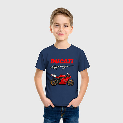 Детская футболка DUCATI ДУКАТИ MOTOSPORT / Тёмно-синий – фото 3