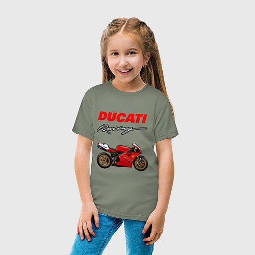 Детская футболка DUCATI ДУКАТИ MOTOSPORT / Авокадо – фото 4