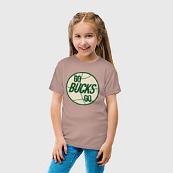 Футболка хлопковая детская Go Bucks Go, цвет: пыльно-розовый — фото 2