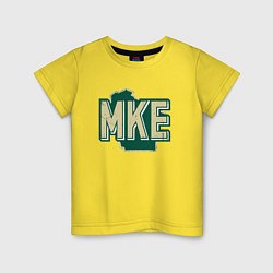 Футболка хлопковая детская MKE Милуоки Бакс, цвет: желтый