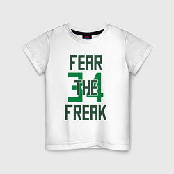 Футболка хлопковая детская Fear The Freak 34, цвет: белый