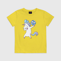 Футболка хлопковая детская Unicorn Volleyball, цвет: желтый