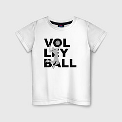 Футболка хлопковая детская Volleyball, цвет: белый