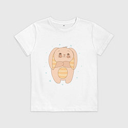 Детская футболка Милый зайка с полосатым пузом