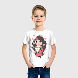 Футболка хлопковая детская Цветение сакуры, цвет: белый — фото 2