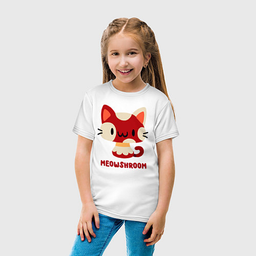 Детская футболка Meowshroom / Белый – фото 4