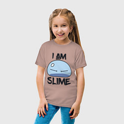 Футболка хлопковая детская I AM SLIME, Я СЛИЗЬ, цвет: пыльно-розовый — фото 2