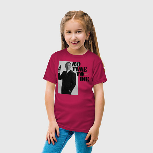 Детская футболка Не время умирать No Time To D / Маджента – фото 4