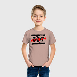 Футболка хлопковая детская DDT НЕ СТРЕЛЯЙ!, цвет: пыльно-розовый — фото 2