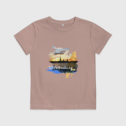 Футболка хлопковая детская Travel Санк-Петербург, цвет: пыльно-розовый