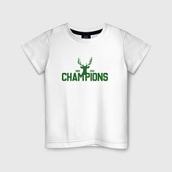 Футболка хлопковая детская Bucks Champions, цвет: белый