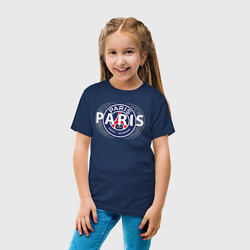 Детская футболка PSG Core Wordmark Graphic New 202223 / Тёмно-синий – фото 4