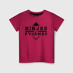 Футболка хлопковая детская Ninjas In Pyjamas, цвет: маджента