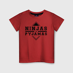 Футболка хлопковая детская Ninjas In Pyjamas, цвет: красный