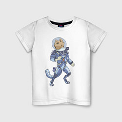 Футболка хлопковая детская Рыжий космонавт, цвет: белый