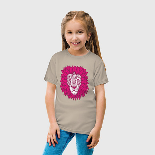 Детская футболка Pink Lion / Миндальный – фото 4