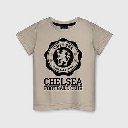 Футболка хлопковая детская Chelsea FC: Emblem, цвет: миндальный