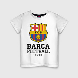 Футболка хлопковая детская Barcelona Football Club, цвет: белый