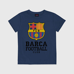 Футболка хлопковая детская Barcelona Football Club, цвет: тёмно-синий