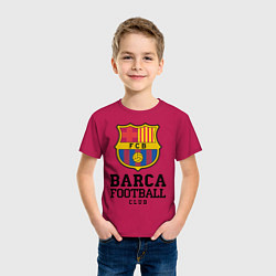 Футболка хлопковая детская Barcelona Football Club, цвет: маджента — фото 2