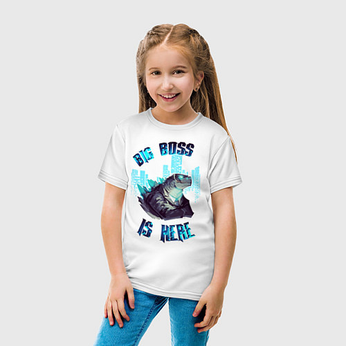Детская футболка Босс Годзилла / Белый – фото 4