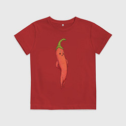 Футболка хлопковая детская Опасный перчик, цвет: красный