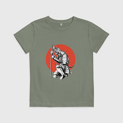 Футболка хлопковая детская Самурай, цвет: авокадо