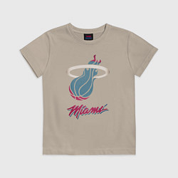 Футболка хлопковая детская Miami Heat, цвет: миндальный