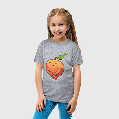 Детская футболка Милая персик / Меланж – фото 4