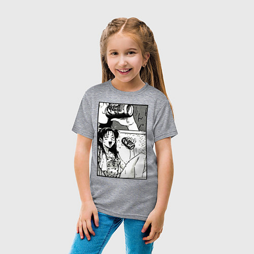 Детская футболка Девушка из манги / Меланж – фото 4