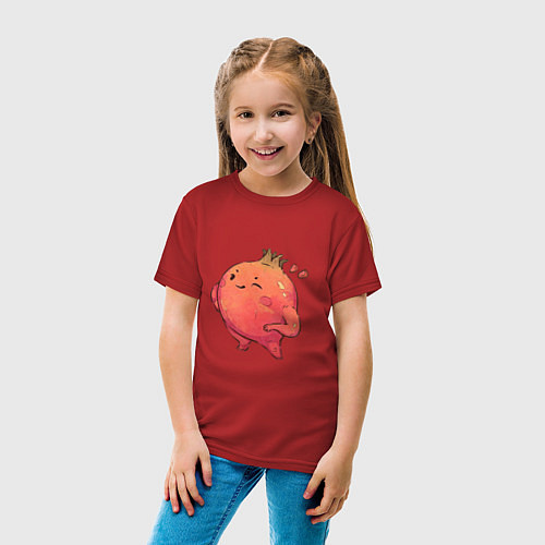 Детская футболка Гранат / Красный – фото 4