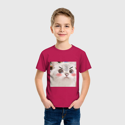 Детская футболка Котенька / Маджента – фото 3