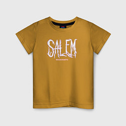 Футболка хлопковая детская Salem Massachusetts, цвет: горчичный