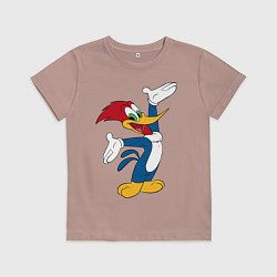 Детская футболка Дятел Вуди позирует