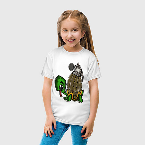 Детская футболка Explosive turtle / Белый – фото 4