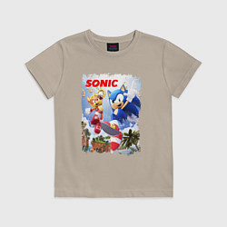 Футболка хлопковая детская SONIC СОНИК Z, цвет: миндальный