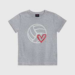 Футболка хлопковая детская Love Volleyball, цвет: меланж