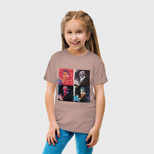 Детская футболка Коллаж Бетховен Энди Уорхол / Пыльно-розовый – фото 4