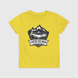 Футболка хлопковая детская Свежий лосось, цвет: желтый