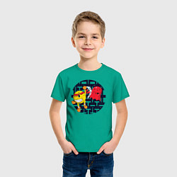 Футболка хлопковая детская Pac-Man, цвет: зеленый — фото 2