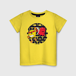 Футболка хлопковая детская Pac-Man, цвет: желтый