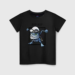 Футболка хлопковая детская Crazy frog, цвет: черный