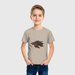 Футболка хлопковая детская Вулканическая черепаха, цвет: миндальный — фото 2