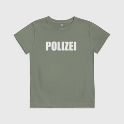 Детская футболка POLIZEI Полиция Надпись Белая