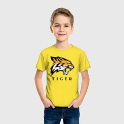 Футболка хлопковая детская Тигр - Tiger, цвет: желтый — фото 2