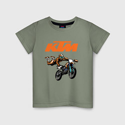 Футболка хлопковая детская KTM МОТОКРОСС Z, цвет: авокадо